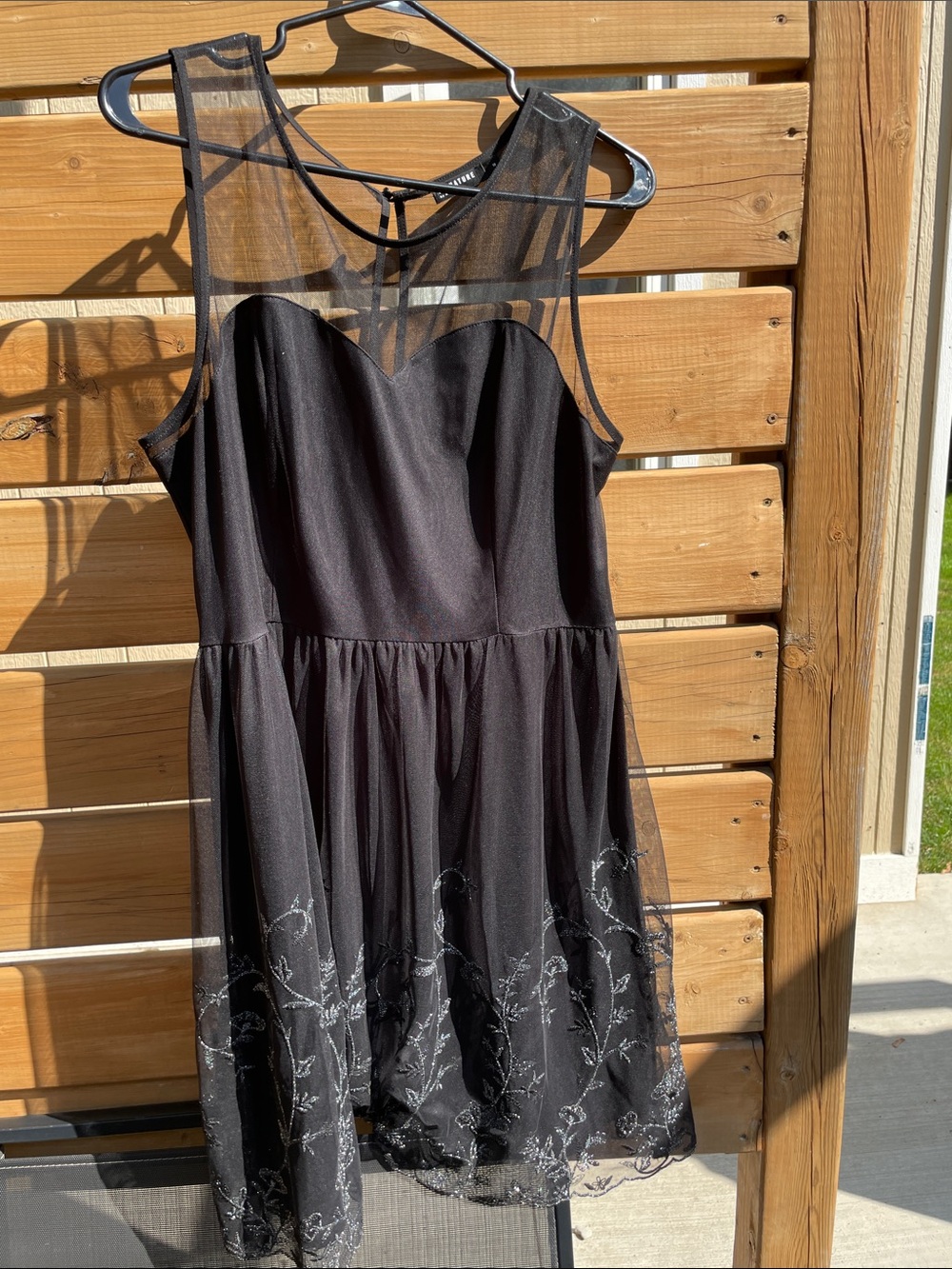 Reitmans Black Sheer Mesh Panel Dress size 18